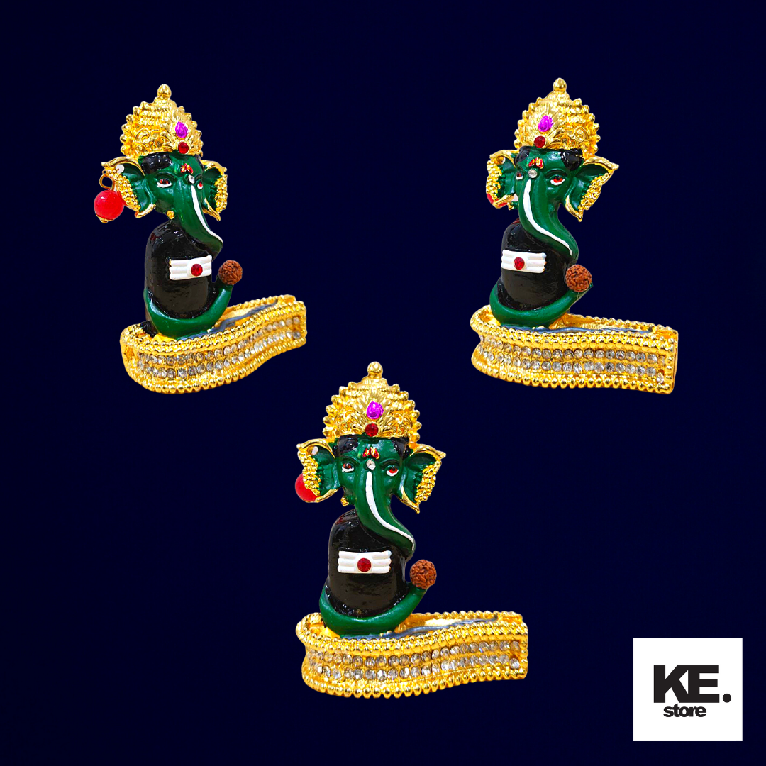 Colorful Ganesha/Vinayagar Statue with Stone Works /Car Dashboard/Pooja