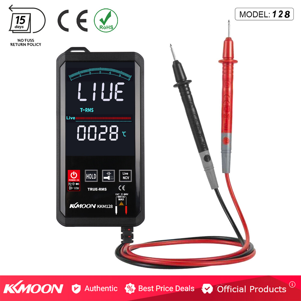 Màn Hình Màu Cảm Ứng KKmoon 4.7 Inch Hoàn Toàn Mới Đồng Hồ Vạn Năng Siêu Mỏng Tần Số Điện Áp Điện Dung Đồng Hồ Đo 6000 Đếm Hiển Thị Với Đèn Nền Đèn Pin Giữ Dữ Liệu Tự Động Tắt Chức Năng