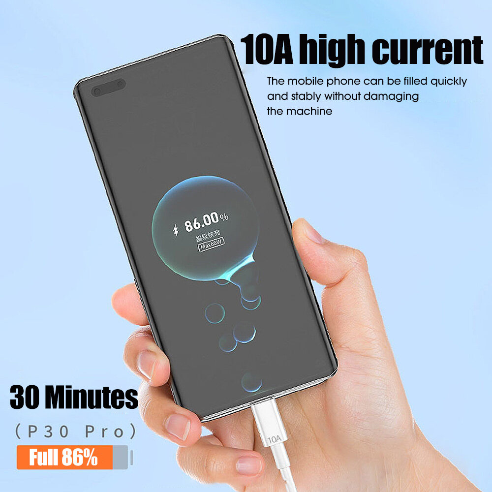 10A High Quality Super Fast Charging Type-C Data Cable Compatible with Xiaomi Huawei Samsung Mobile Phone USB Charging Cables Data 0.25/1/1.5/2M