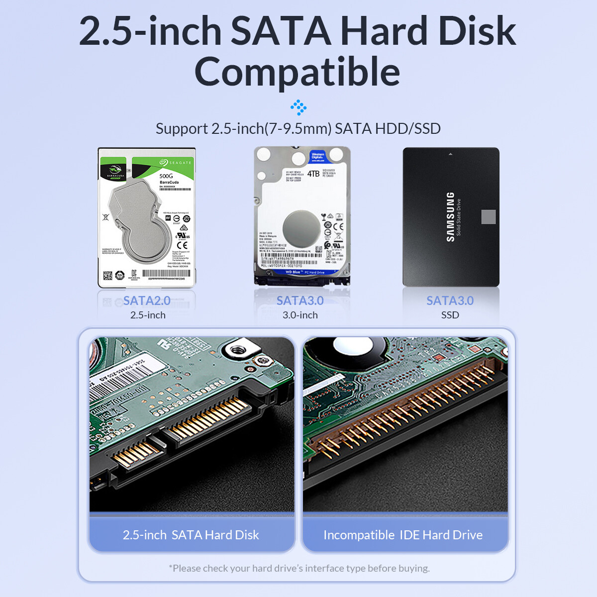 Ốp ORICO HDD, Hộp Đựng Ổ Cứng 2.5 Inch SATA Sang USB 3.0 Ổ Cứng SSD 4TB Miễn Phí 5Gbps Kèm Theo Chế Độ Ngủ Tự Động (2020U3)
