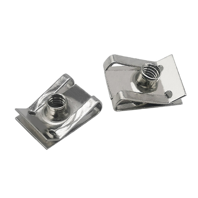✿ 10pcs stainless steel u type clips with thread m6 m5 m4 m8 8mm 5mm 6mm 4mm reed nuts for car motorcycle scooter atv moped