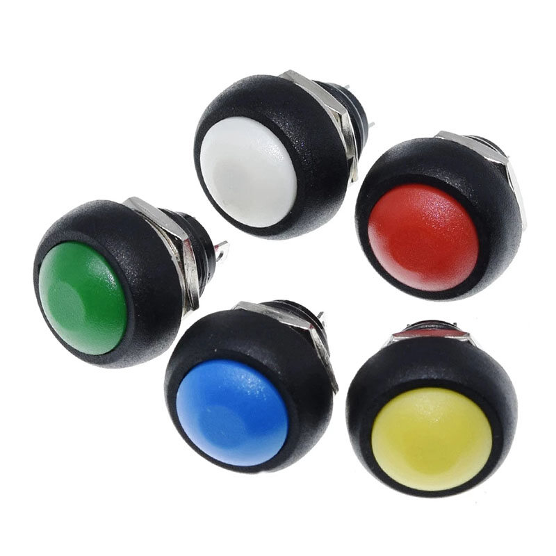5pcs/10pcs mini 12mm waterproof momentary on/off push button round switch pbs-33b