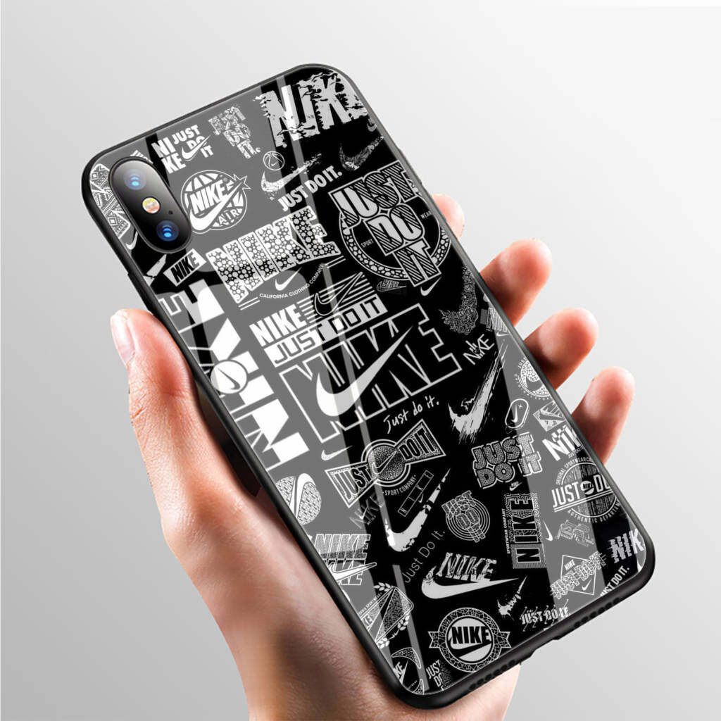 Fashion Nike For Iphone 7 8 X Xr Xs 11 12 Mini Pro Max 5 5s Se 6 6s Plus Tempered Glass Tpu Black Case Lazada