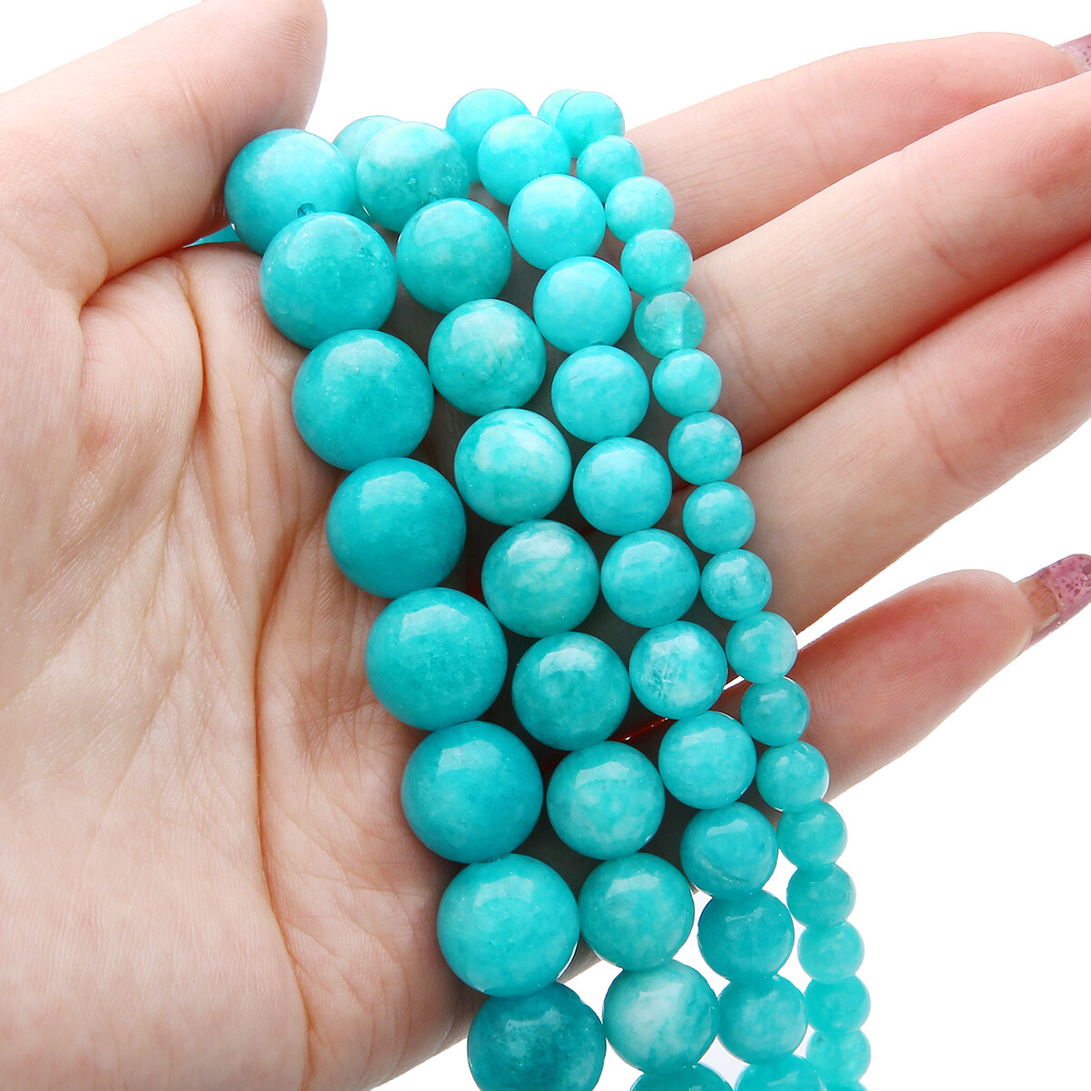 15" Strand 6 8 10 12mm Natural Stone Round Beads Colored Jade Beads for Jewelry Making Beadwork DIY Bracelet Necklace