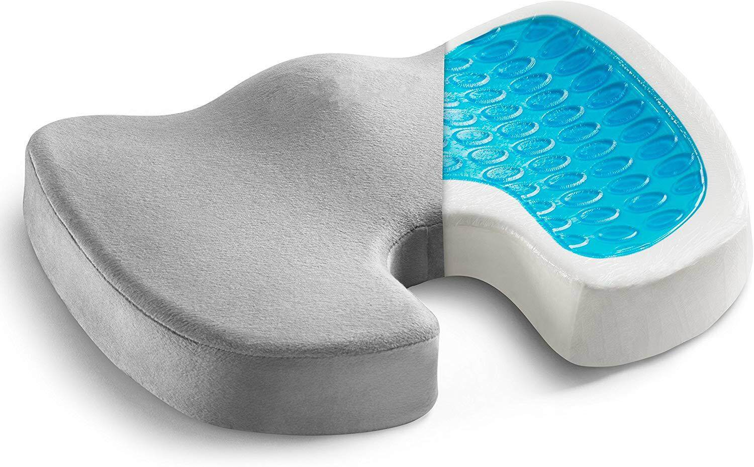 Gel Enhanced Seat Cushion - Non-Slip Orthopedic Gel & Memory Foam Coccyx Cushion for Tailbone Pain - Office Chair Car Seat Cushion - Sciatica & Back ...
