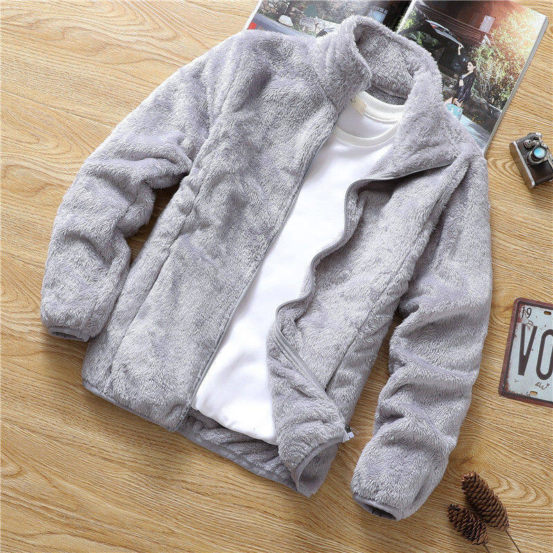 XUJ219 Plus velvet thick coat men's autumn and winter Korean version loose 2020 new men's youth casual fleece jacket men