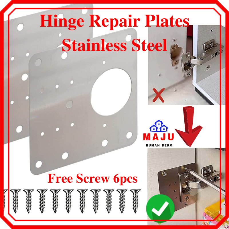 MAJU Hinge Repair Plates Stainless Steel Door Hinges Plate