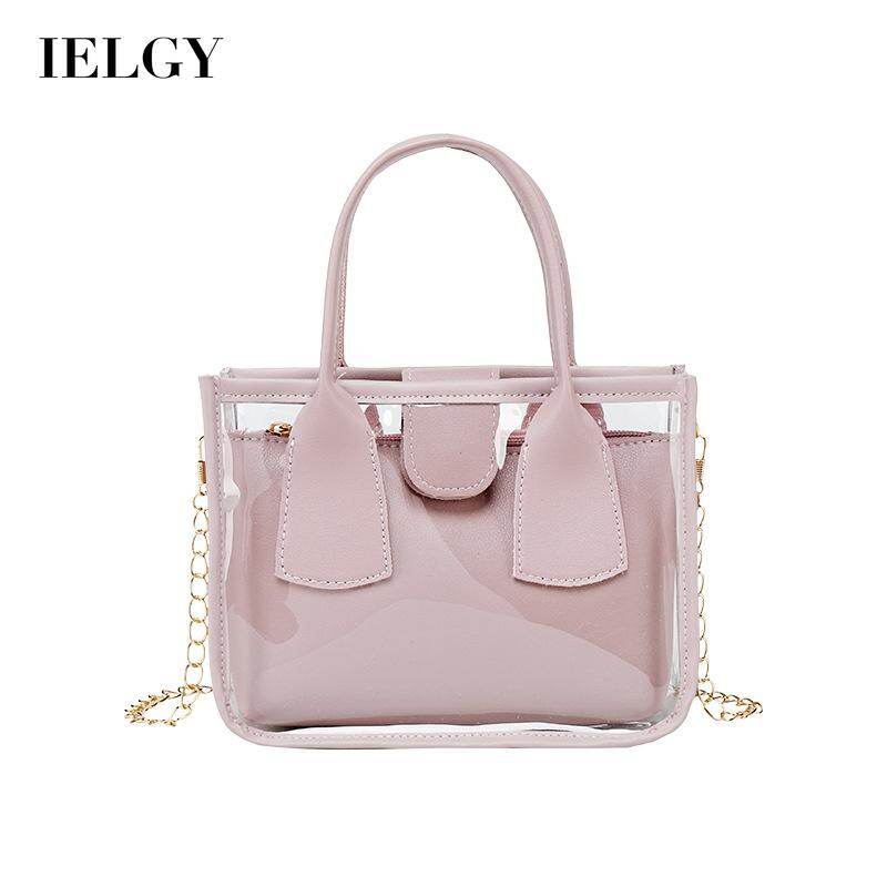 IELGY Black Small CK Versatile Women's bag Translucent Fashion Diagonal Square One shoulder Trendy