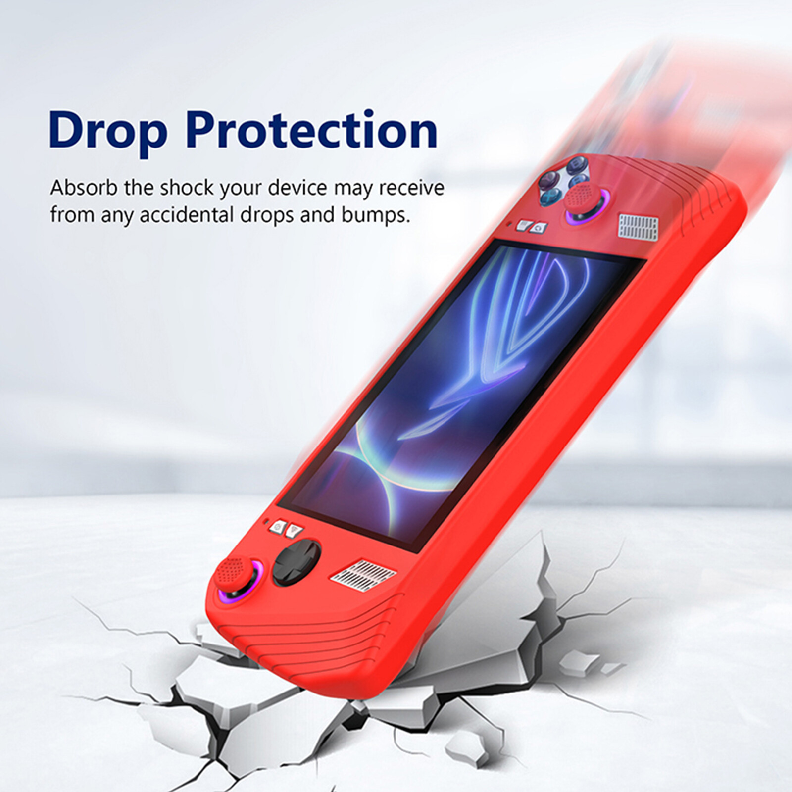 Full Wrap Silicone Protective Cover Accessories + Button Caps for ASUS ROG Ally Handheld Game Console