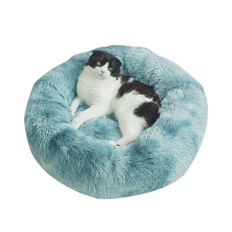 Dog Round Cat Mùa Đông Ấm Ngủ Giường Dài Sang Trọng Mềm Pet Làm Dịu Mat