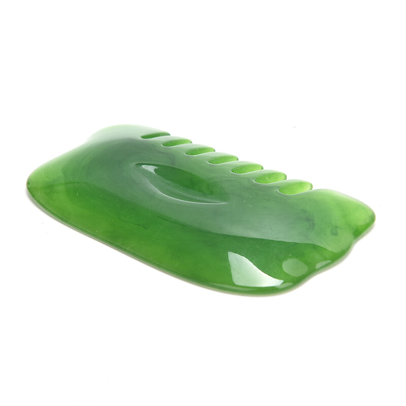 [Buytra] Natural Jade Stone Pressure Guasha Scraper Stone Head Massage Comb Healthy Tools