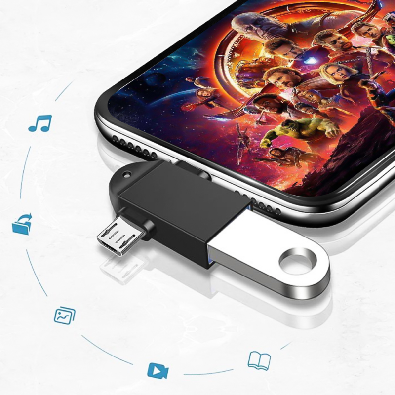 Bộ Chuyển Đổi FONKEN Otg Type C 2 Trong 1 Bộ Chuyển Đổi Otg Micro Usb Usb Usb C 3.0 Flash Disk Chuột Kết Nối Cho Điện Thoại Thông Minh Android Đầu Cắm Usb
