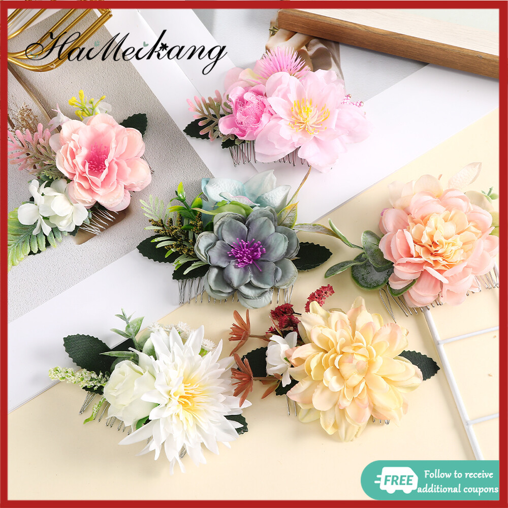 Rattan Flower Hair Clip Haimeikang Korea's New Flower Hairpin Retro Simple Simulation Silk Flower Hair Accessories for Women