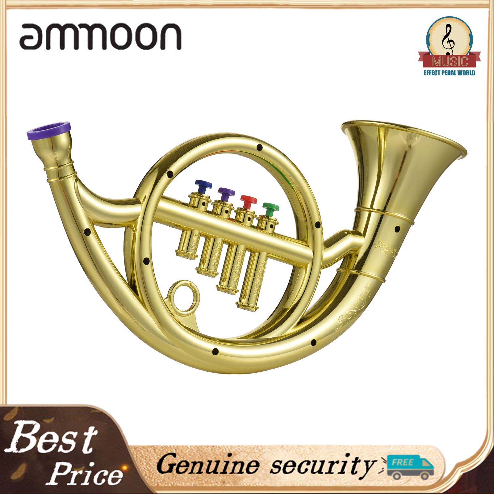 French Horn with Colored Coded Keys Kids Musical Wind