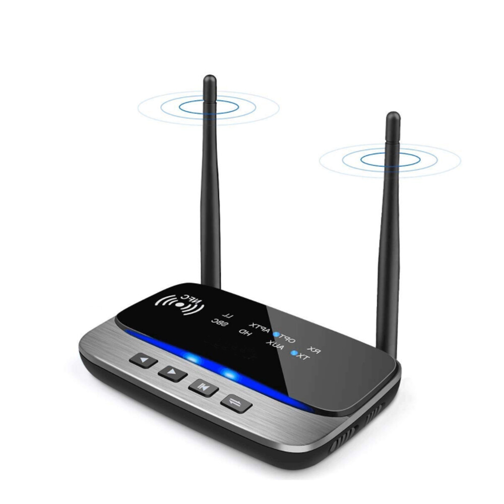 NFC 80m Bluetooth 5.0 Transmitter Receiver aptX HD LL Optical RCA AUX 3.5mm Wireless Audio Adapter For PC Pair 2 Headphones