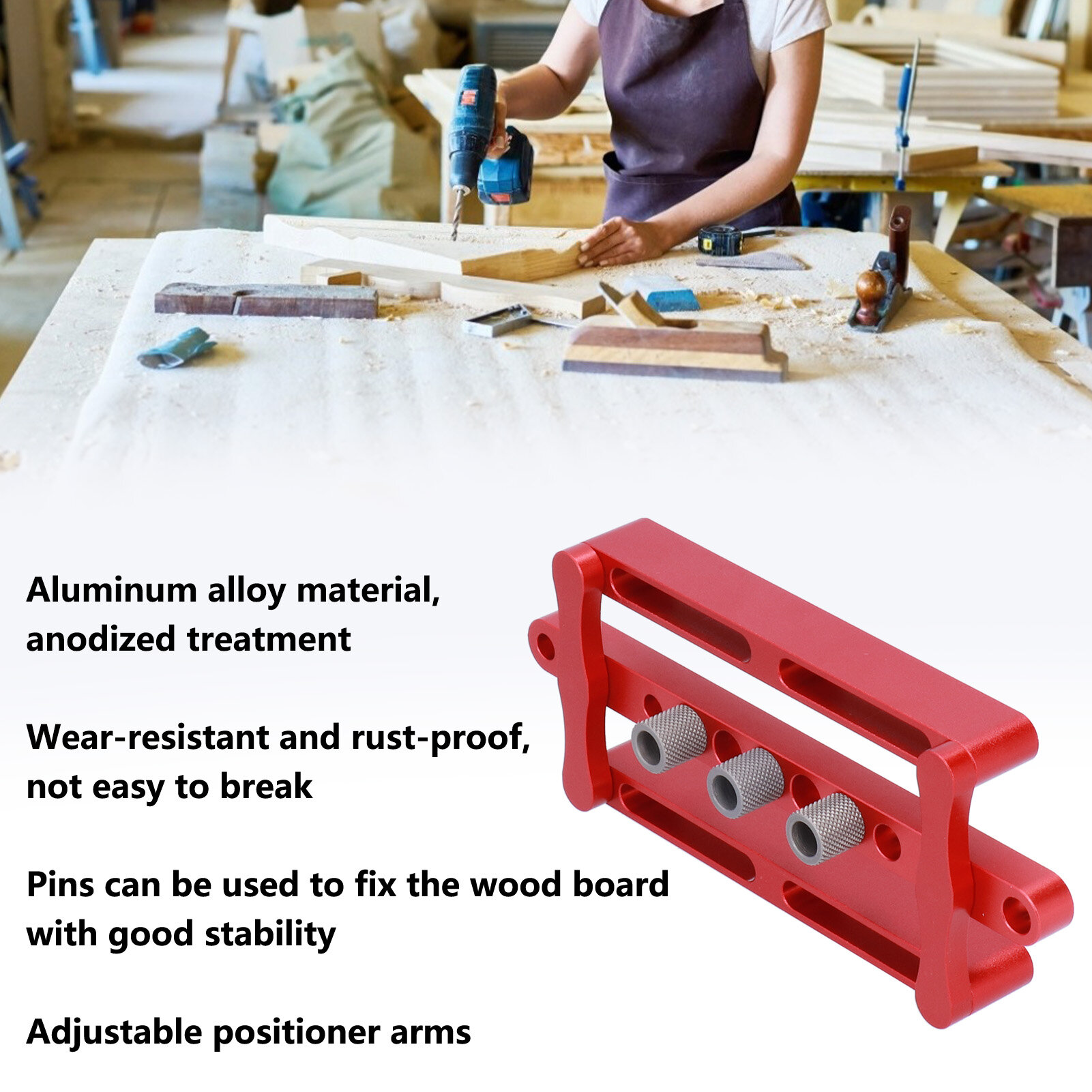 Woodworking Dowel Punch Hole Drilling Guide Positioner Doweling Locator Tool