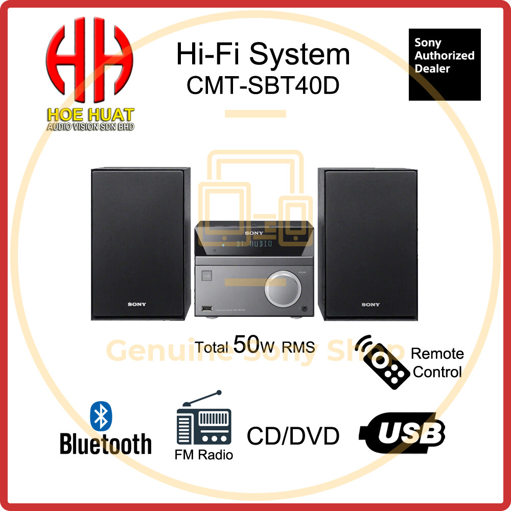 Sony CMTSBT40D 2ch CD DVD Player Home Audio System with Bluetooth & FM