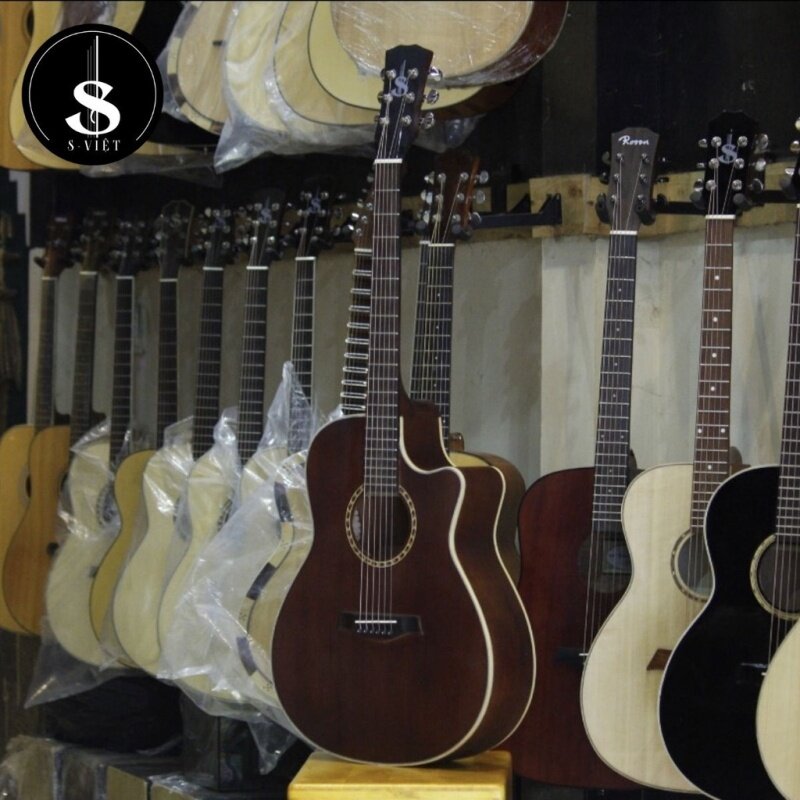 Đàn Guitar Acoustic Gỗ Hồng Đào, Có Ty Chỉnh Cong, Chuyên Dùng Cho Người Mới Tập Mã Esac20 - Guitar S Việt