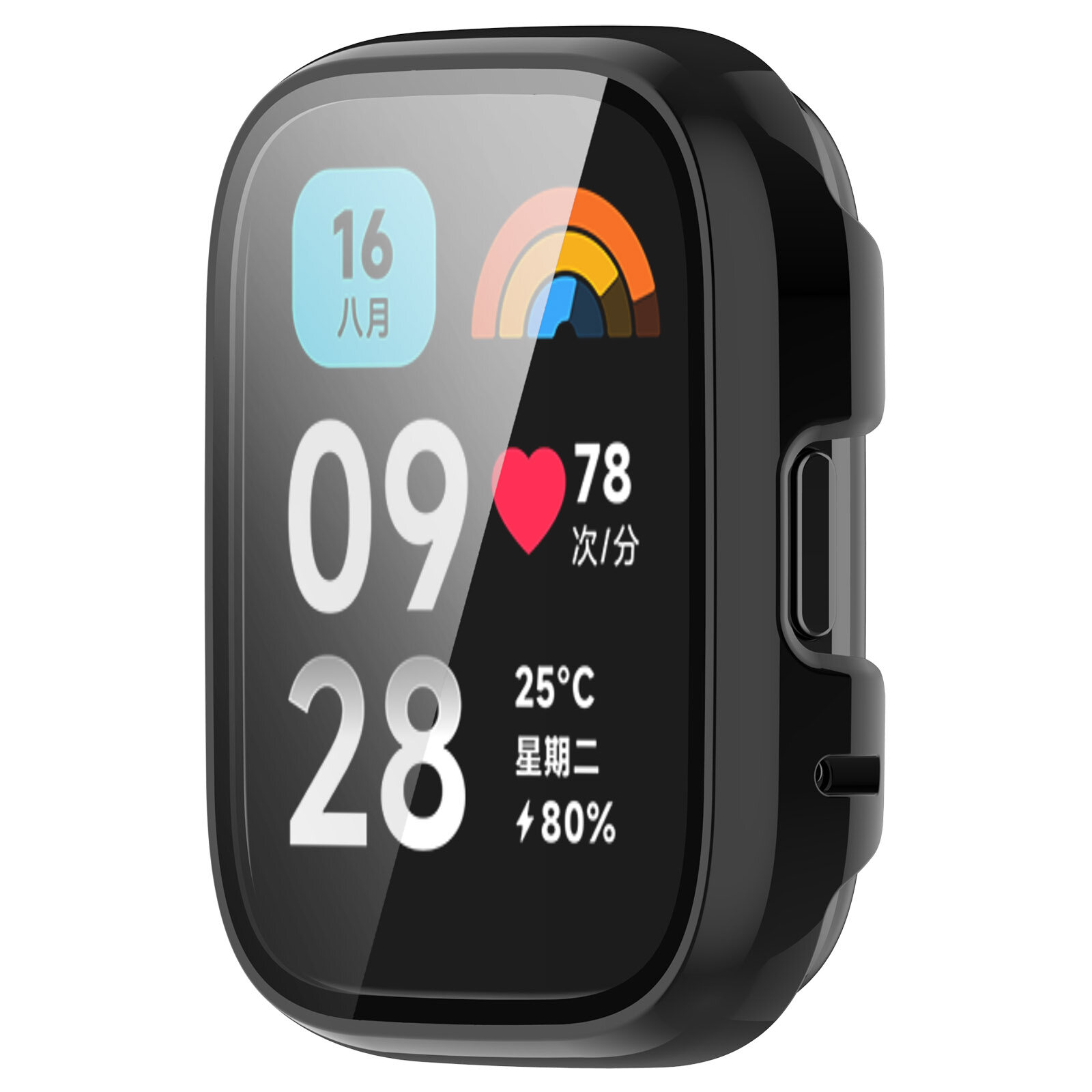 For Redmi Watch 3 Active / Watch3 Lite Hard PC Case Tempered Glass Screen Protector Protective Cover