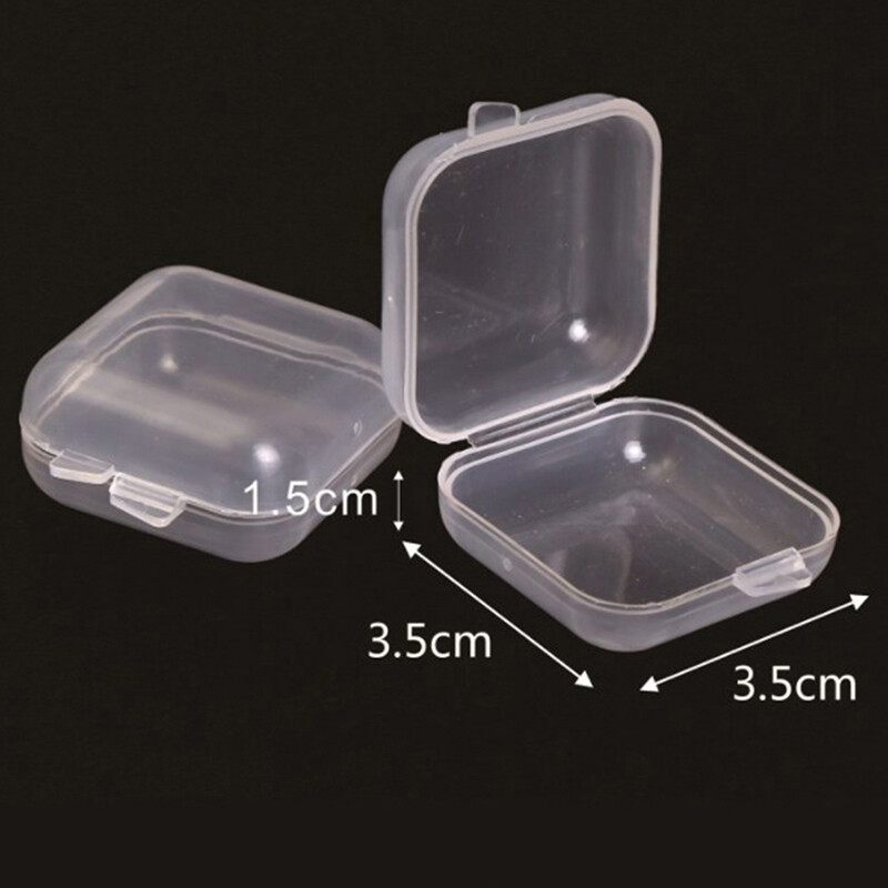 [Buytra] 10pcs Small Box Square Transparent Plastic Box Jewelry Storage Case Container