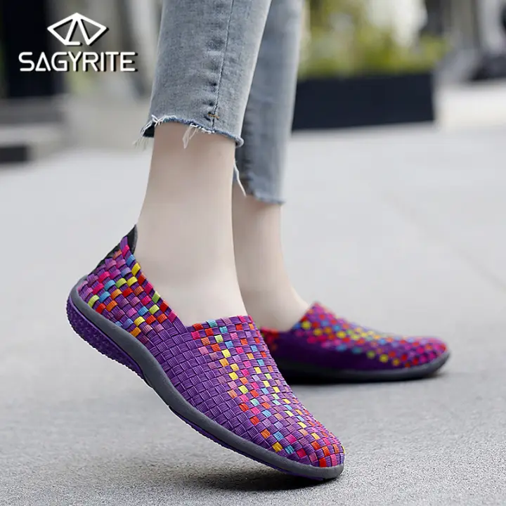 black woven shoes womens