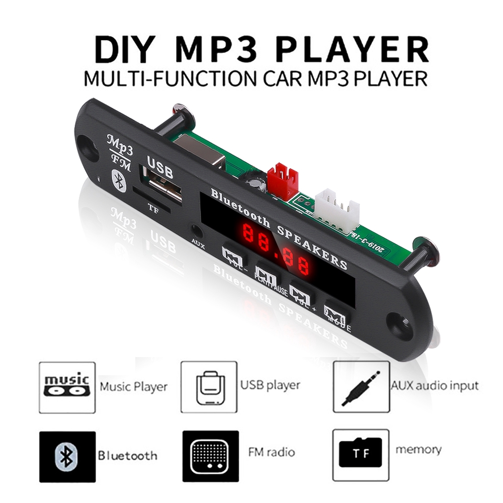 Mô-đun Giải Mã MP3 JTKE Bluetooth 5.0, Máy Chơi Nhạc MP3, Thẻ TF, FM, Từ Xa, Có Micro, Không Dây, Dùng Cho Ô Tô