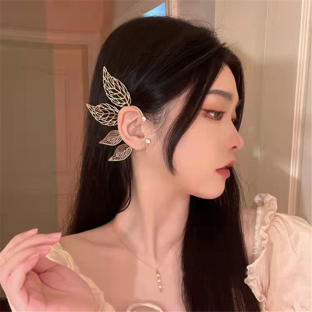 Earring Clips For Women Girls Wedding Earring Clips Chic Elf Ear Cuff Maple Leaf Earring Clips Cosplay Fairy Earring Clips