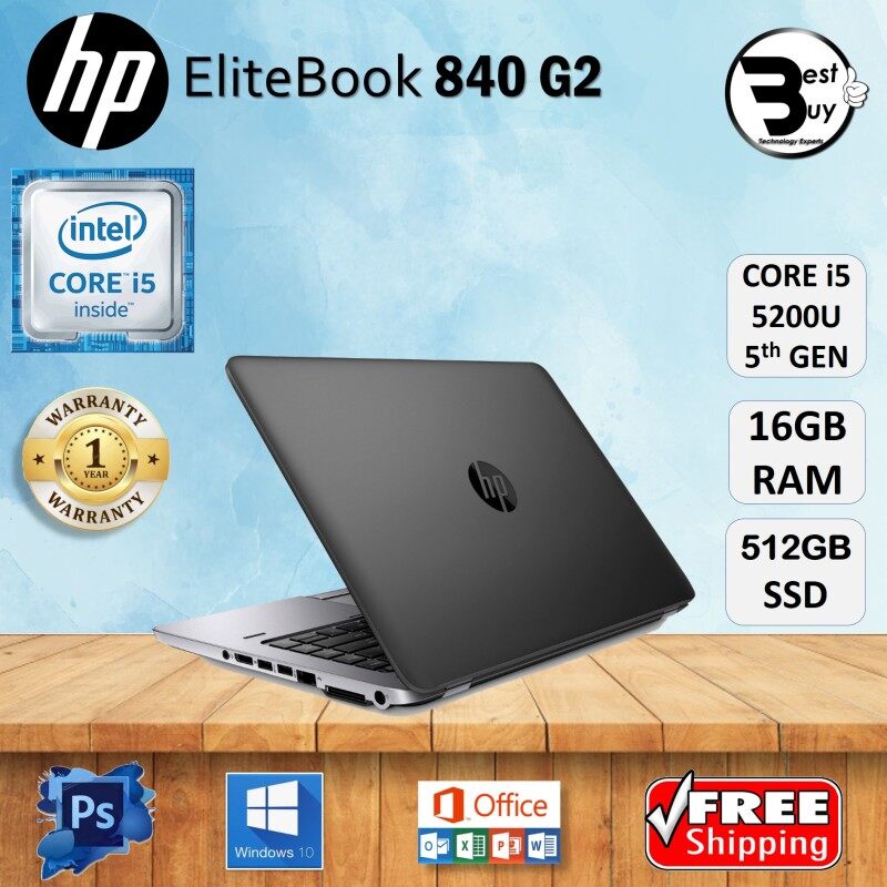 HP Elitebook 840 G2 - CORE i5 5200U / 16GB RAM / 512GB SSD / 14 inches Screen / WINDOWS 10 PRO / FREE GIFT /HP Elitebook 840 G2 Laptop / REFURBISHED NOTEBOOK / CORE i5 LAPTOP / HP LAPTOP Malaysia
