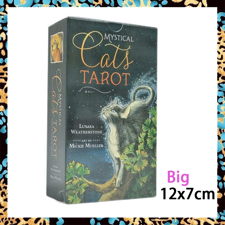 Mystical Cats Tarot Card Deck | Standard Big Size 12x7cm | 78 Sheets Tarot Oracle Cards | Divination Cards | Electronic English Guide Book