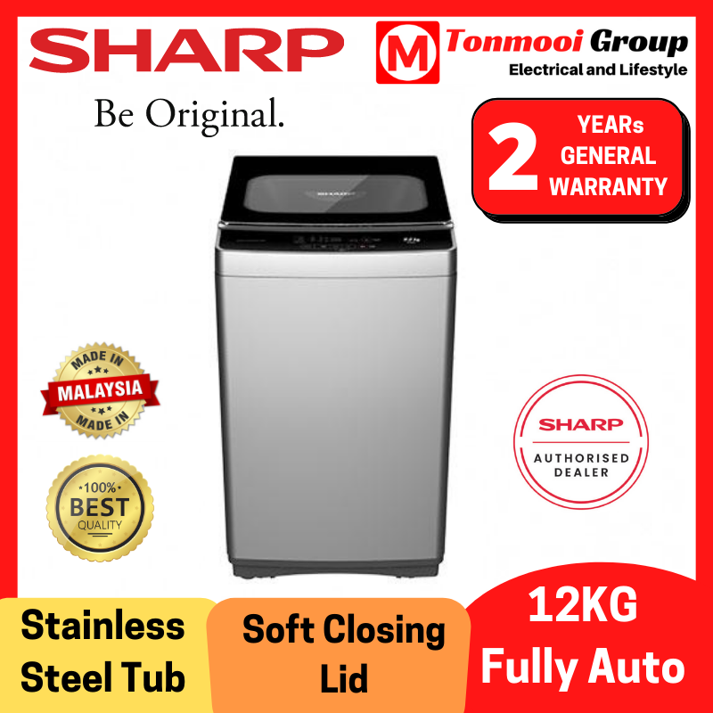 sharp 12kg top load washing machine esx1278