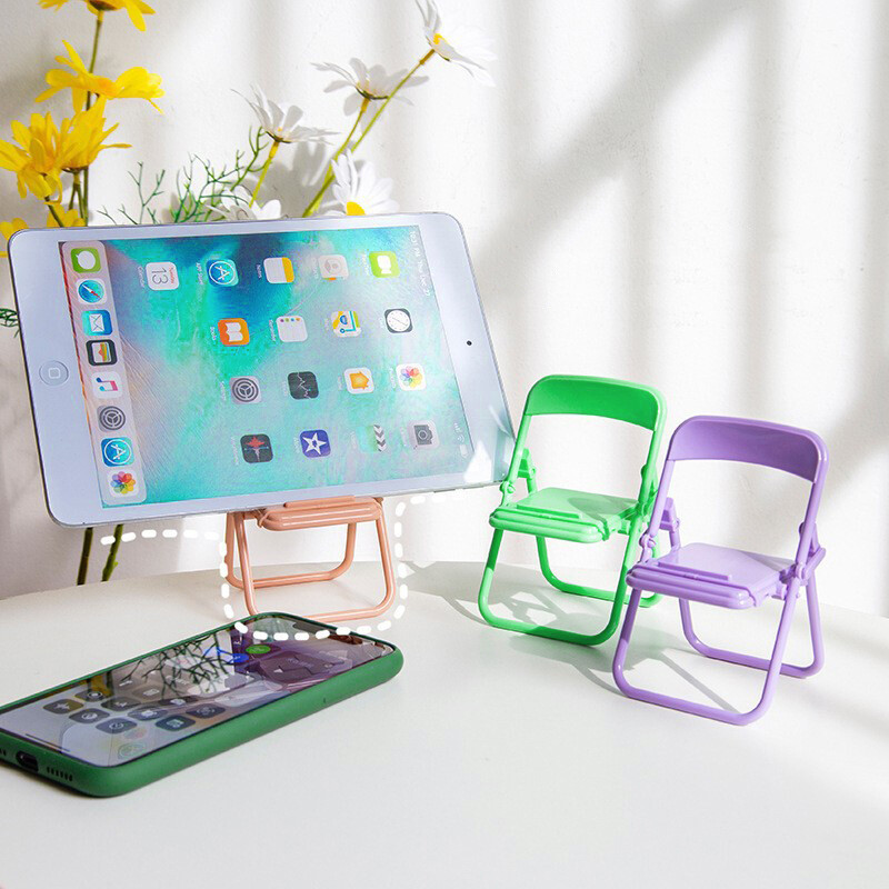 【YIDEA HONGKONG】Cute Little Chair Mobile Phone Holder Desk Foldable Phone Stand