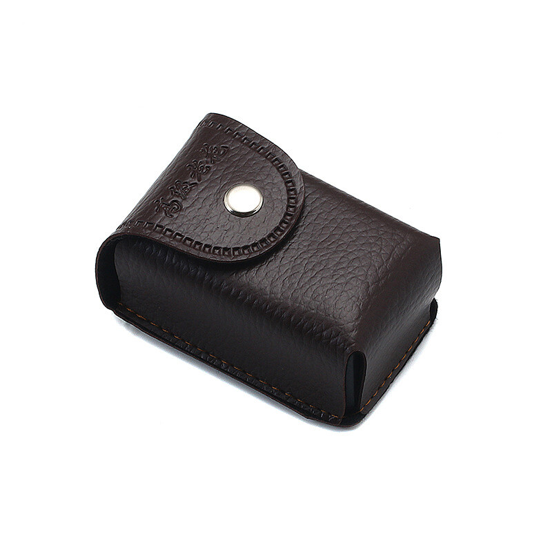 Leather Glasses Case Folding Reading Glasses Case Brown Black Glasses Box Portable Compression and Wear-resistant PTQ