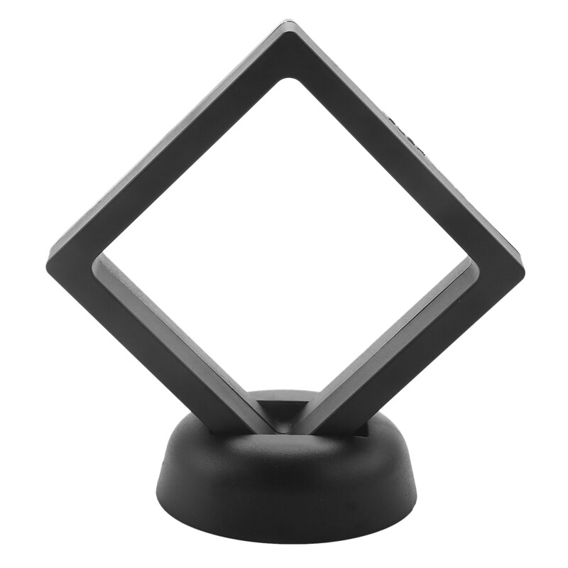 Uxcell 3D Floating Frame Display Stand, 12 Pack 3.5x3.5 Inch Challenge Coin Display Stand Holder Transparent Pe Black Gray