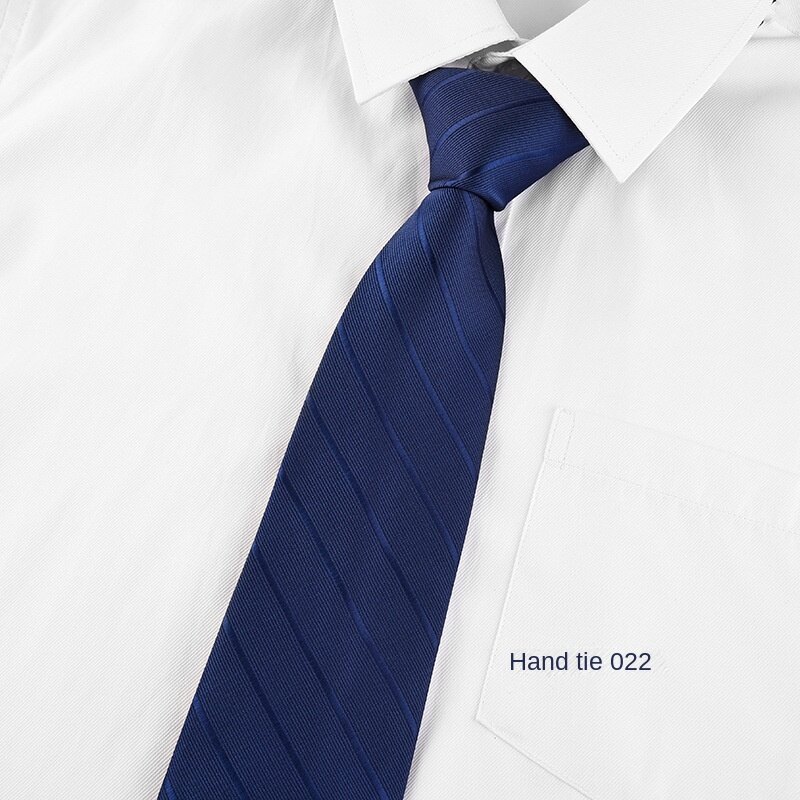 Men's Tie Polyester Yarn 8CM Solid Color Fine Thread Jacquard Tie