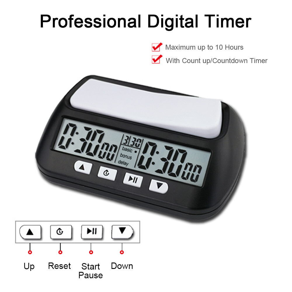 LIXADA 3-in-1 Multipurpose Portable Professional Chess Clock Digital Chess Timer Game Timer