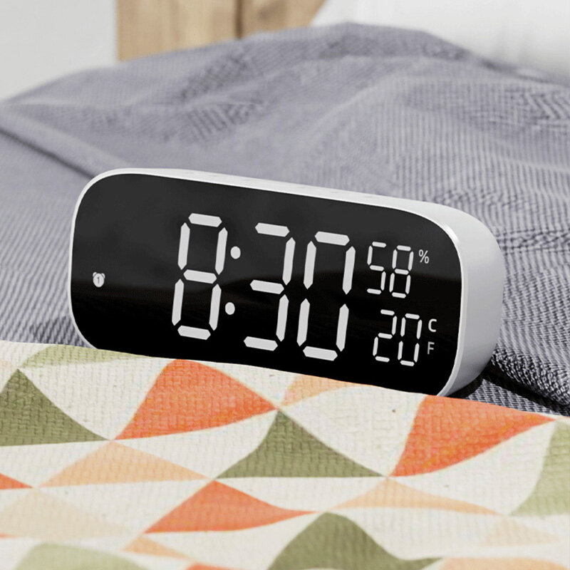 Alarm clock multi-function LED electronic digital clock plug-in dual-use sound-controlled temperature and humidity quick timer