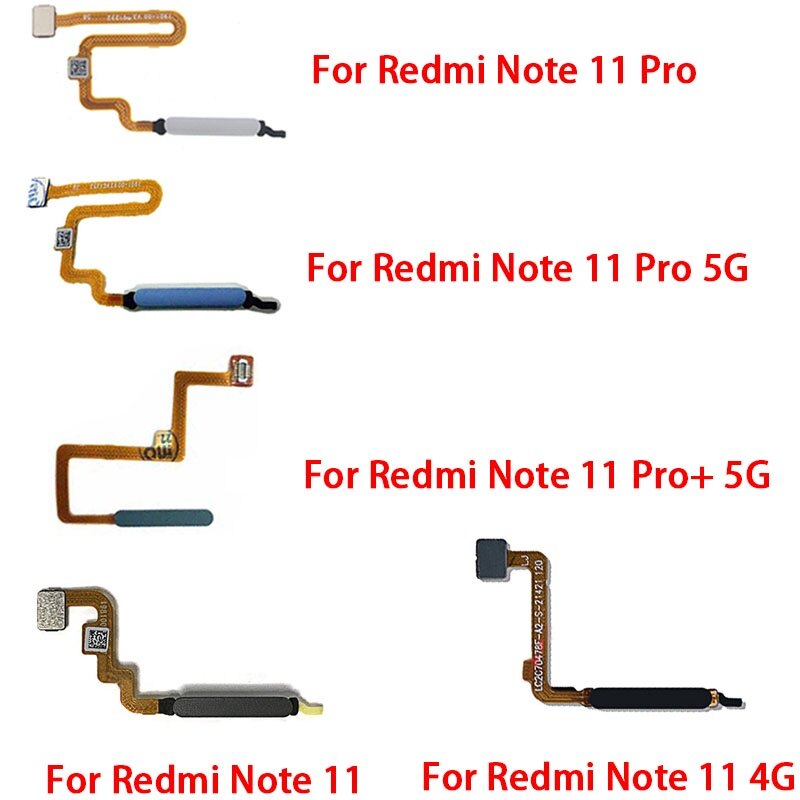 Fingerprint Sensor Flex Cable For Xiaomi Redmi Note 11 11 Pro 11Pro Plus 4G 5G Fingerprint Sensor Power Button Flex Ribbon Parts