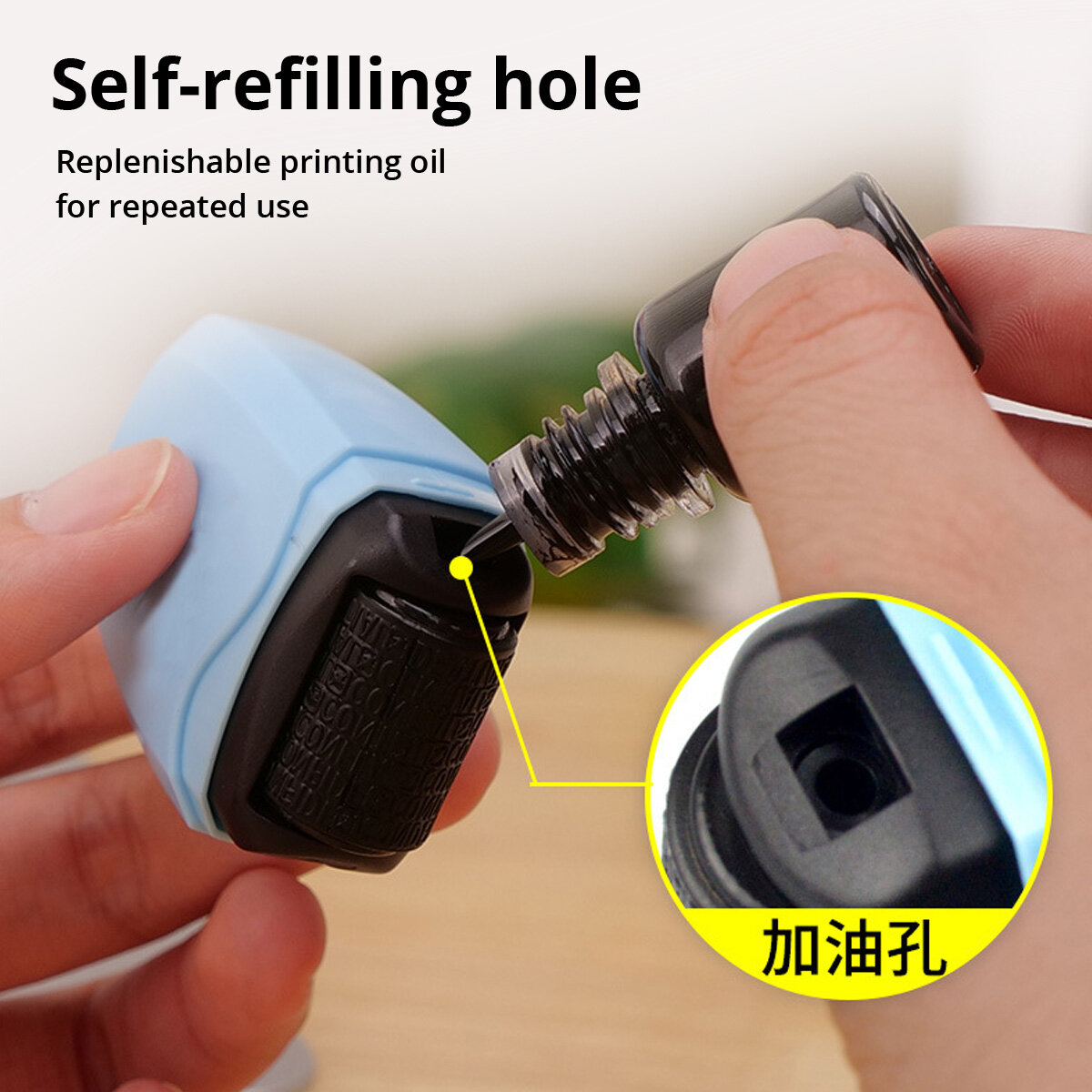 FONKEN Security Stamp Roller Privacy Cover Eliminator Seal Portable Self-Inking Identity Theft Protection