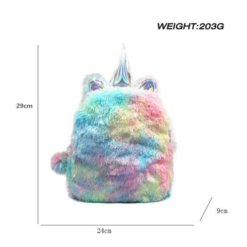 HOBIBEAR children's backpack Unicorn Plush Backpack