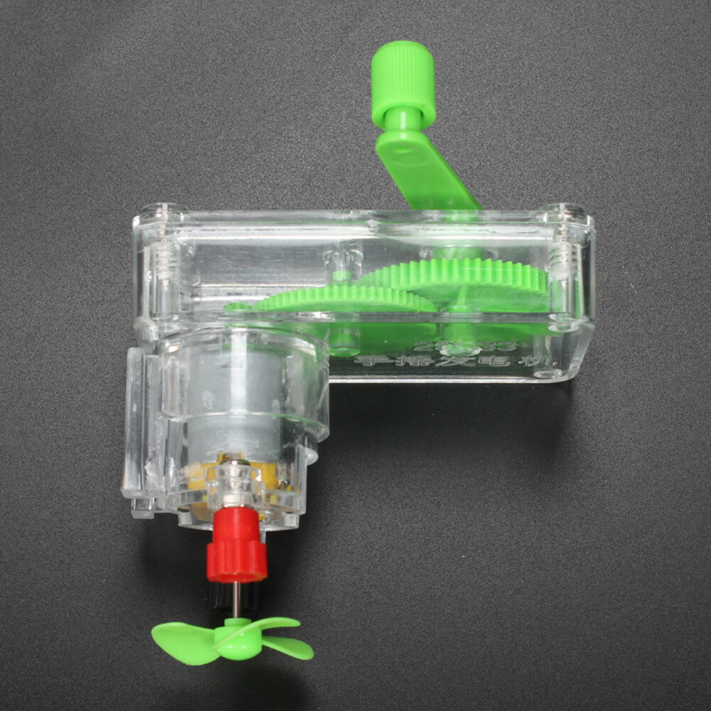 Children DIY Hand Crank DC Generator Model Fan Kit Experiment Kid Education Toy