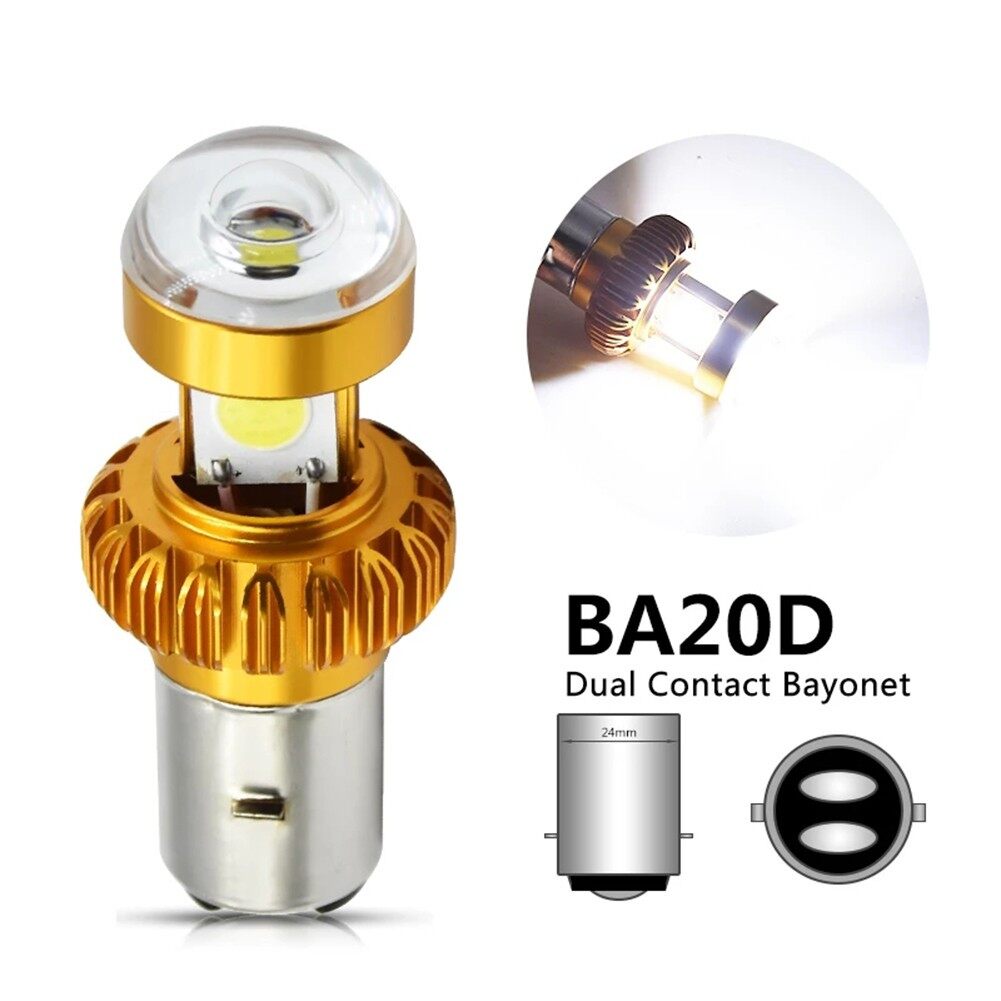 1 * BA20D LED ไฟหน้าของมอเตอร์ไซค์3COB 65000K Hi / Lo Beam