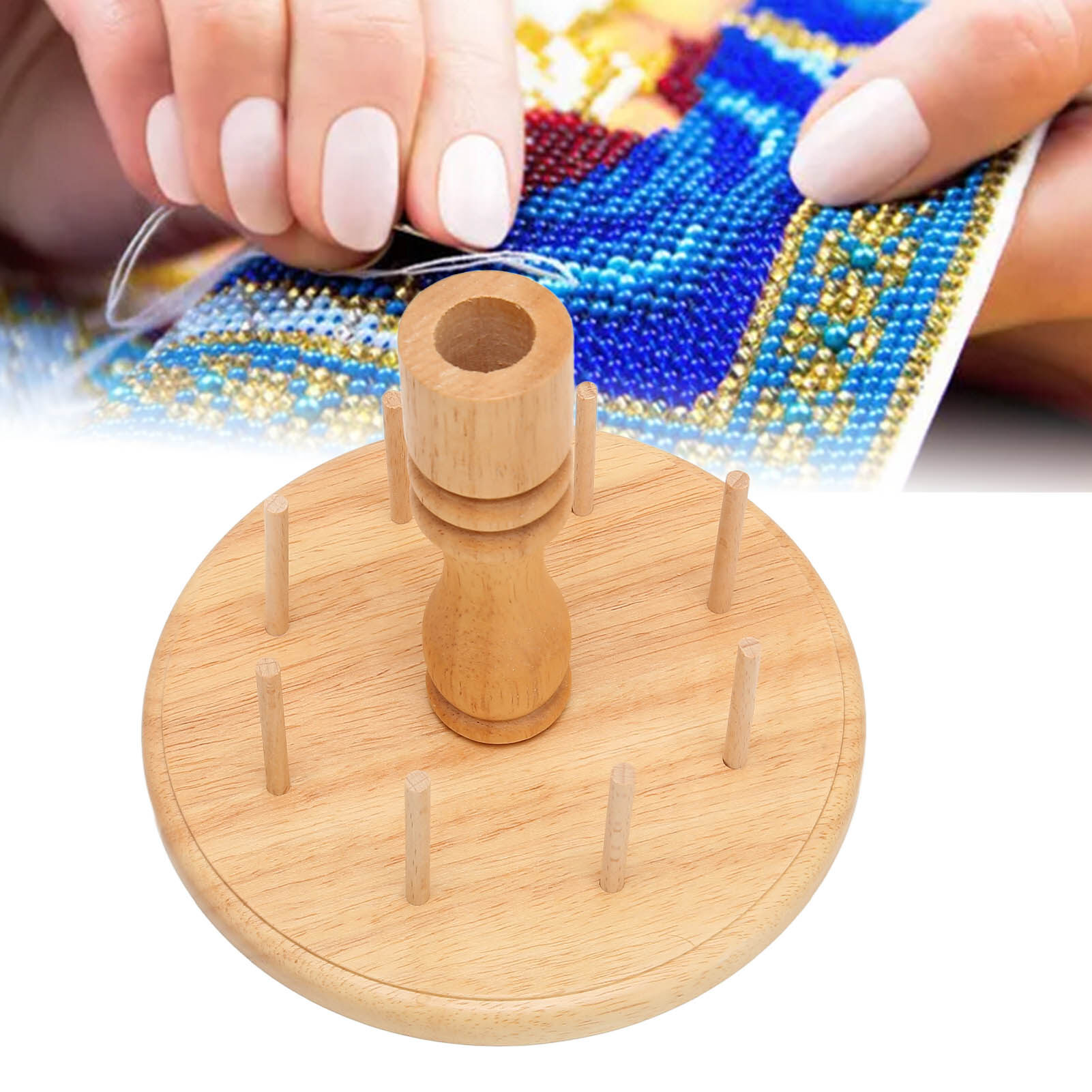 Thread Rack Holder Wooden Thread Holder 8 Spools for Embroidery