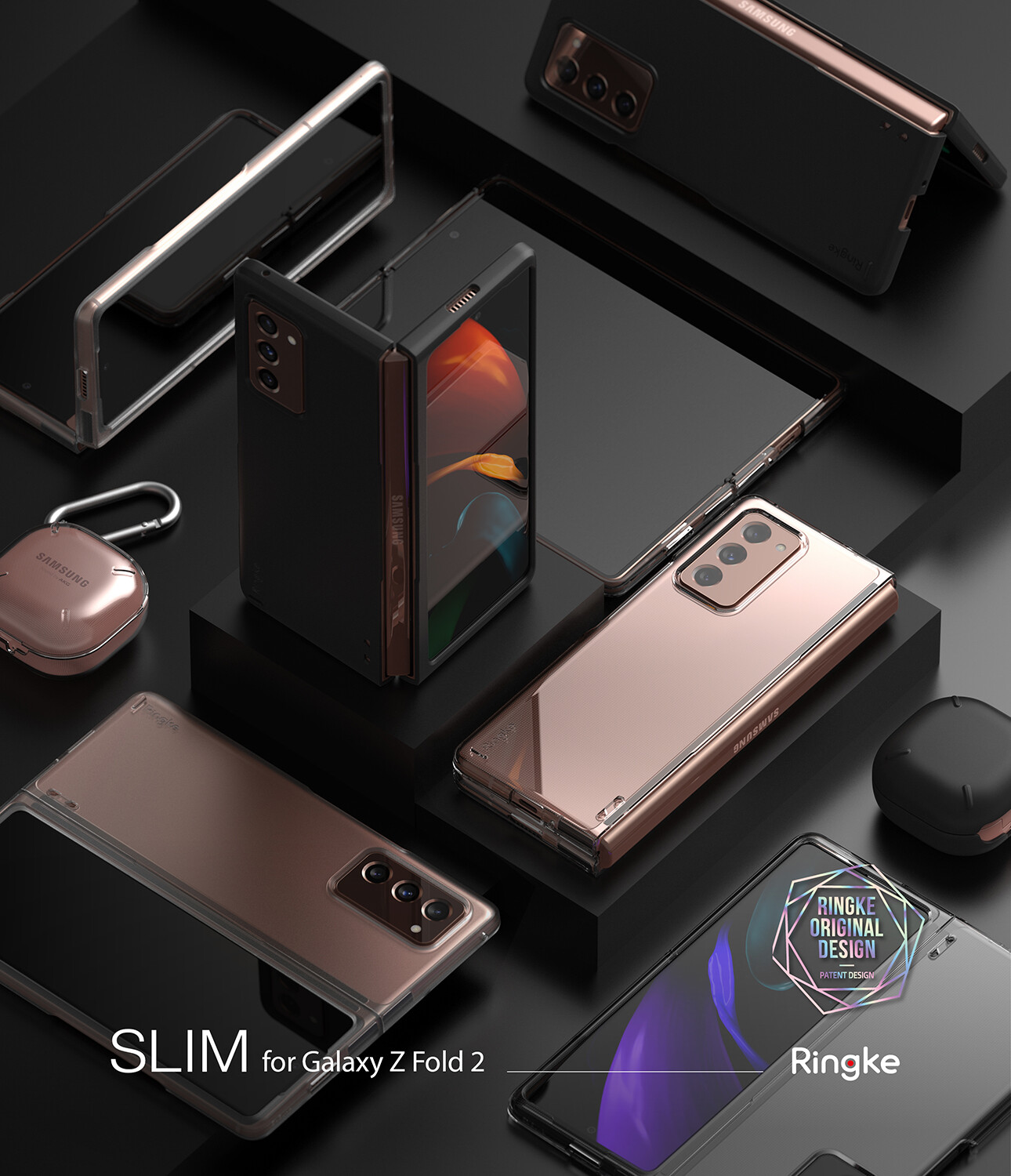 Ringke Slim Case Designed for Galaxy Z Fold 2 (2020) Matte Clear