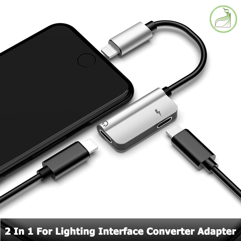 In KL ready stock]Apple iPhone lightning Interface Converters two in one  Charge and listen to music at the same time,Lightning Transform to 3.5mm iOS  system call and song Headphone Jack Adapter my