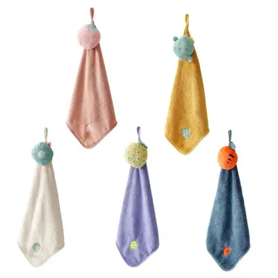 ZHANGWEI Cartoon Multiuse Ultra-Absorbent Kids Hanging Fiber Quick Drying Cleaning Cloth Hand Towel Kitchen Supplies Kitchen Towel