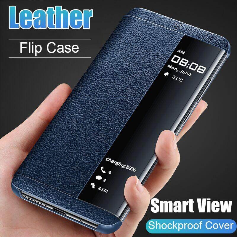 Smart Window View Leather Flip Case For Samsung Galaxy S24 S23 S22 S21 S20 S10 Plus S10E Note 20 10 9 S9 S8 S7 Edge Phone Case Cover