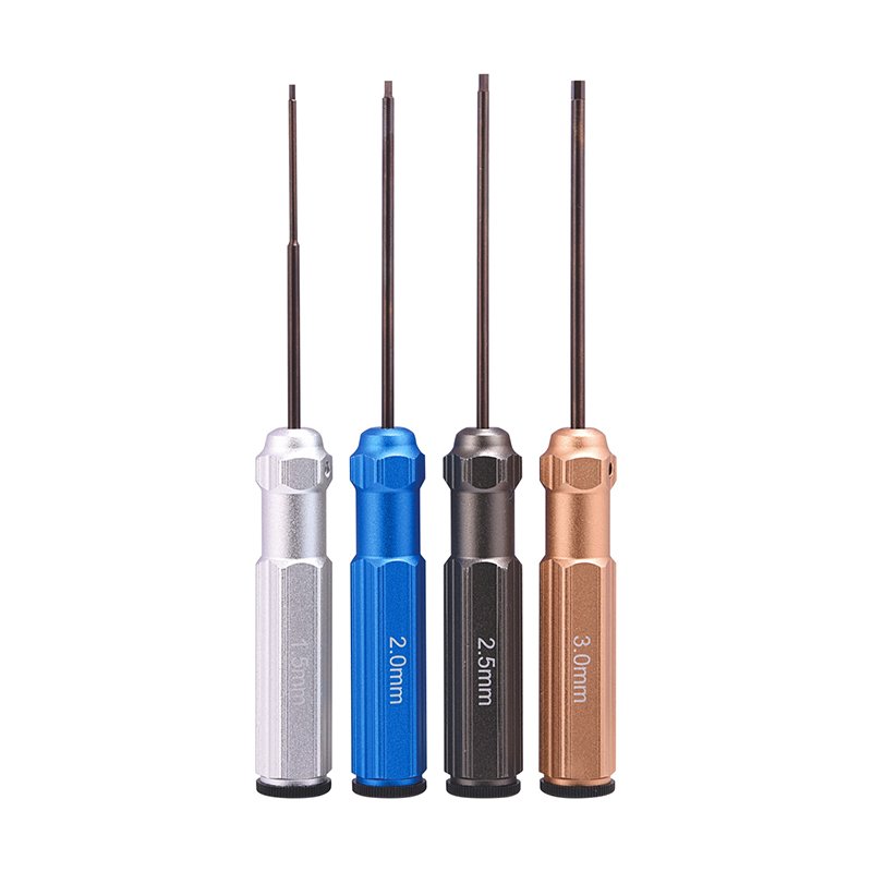 4Pcs/set Titanium Plating 1.5mm 2mm 2.5mm 3mm Hexagon Screwdriver Screw Driver Tool Kit for RC Model Car Boat Airplane