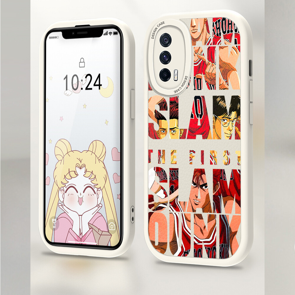 Jizetin Leather Casing For Xiaomi Redmi Note 11 Note 11 5G Note 11 Pro+ 5G Note 11S Note 11T Pro Note 11T Pro+ Handphone Casing Slim Skin Feeling Cartoon SLAM DUNK Leather Back Casing Soft Silicone PU Leather Cover Phone Case