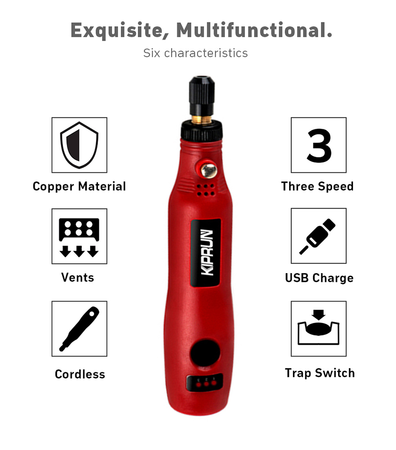 [Ready stock] KIPRUN Mini Cordless Drill Power Tools Electric 3.6V Drill Grinder Grinding Accessories Set Wireless Engraving Pen For  For Jewelry Glass Wood Cutting Grinding Polishing With HSS Saw Blade / Felt Wheel / Twisy Drill Bits / Grinding Stone