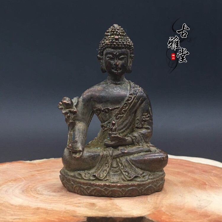 🔥 , đồ trang trí phật bậc thầy y học, đồ cổ bằng đồng ba vị phật đồ trang trí patina guanyin bồ tát ngồi